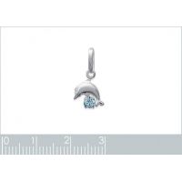 Pendentif Dauphin CRISTAL Bleu Argent 925/1000