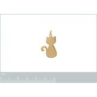 Pendentif Gravure Chat Plaqué Or