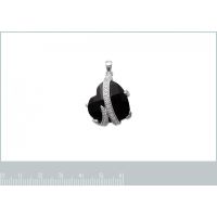 Pendentif Coeur Pierre Synthétique Argent 925/1000 Rhodié