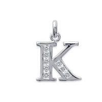 Pendentif Initiale K OZ Argent 925/1000 Rhodié