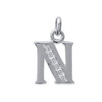 Pendentif Initiale N OZ Argent 925/1000 Rhodié