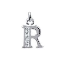 Pendentif Initiale R OZ Argent 925/1000 Rhodié