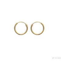 Boucles d'oreilles Plaqué Or Créoles 1.5x14mm