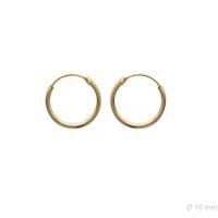 Boucles d'oreilles Plaqué Or Créoles 1.5x16mm