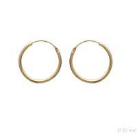 Boucles d'oreilles Plaqué Or Créoles 1.5x20mm