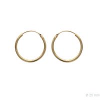 Boucles d'oreilles Plaqué Or Créoles 1.5x25mm