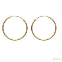 Boucles d'oreilles Plaqué Or Créoles 1.5x30mm