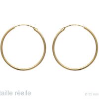 Boucles d'oreilles Plaqué Or Créoles 1.5x35mm