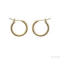 Boucles d'oreilles Créoles 14 mm Plaqué Or