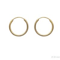 Boucles d'oreilles Créoles 20 mm Plaqué Or