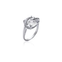 Bague Pierre Moderne Oxyde Argent 925 Rhodié