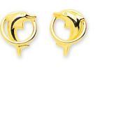 Boucles d'oreilles Dauphin en or jaune 18 carats