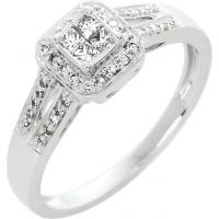 Bague Or Blanc Solitaire 18 carats diamants