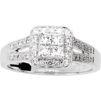 Bague Or Blanc Solitaire 18 carats diamants