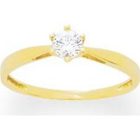 Bague Or Solitaire 18 carats Zirconium