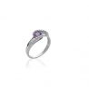 Bague Petite Joaillerie Améthyste véritable Argent 925 Rhodié