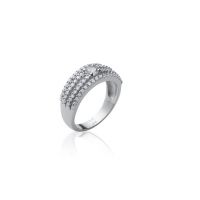 Bague Femme Pavage Oxyde Argent 925 Rhodié
