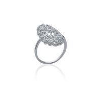 Bague Femme Dentelle Oxyde Argent 925 Rhodié