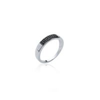 Bague Moderne Oxyde Argent 925 Rhodié