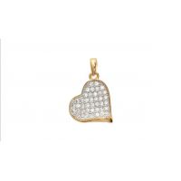 Pendentif Coeur Penché OZ Plaqué Or rhodié