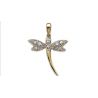 Pendentif libelulle OZ Plaqué Or Rhodié