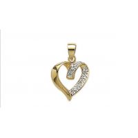 Pendentif Coeur OZ Plaqué Or Rhodié