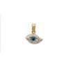 Pendentif Oeuil bleu OZ Plaqué Or Rhodié