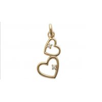 Pendentif Double Coeur OZ Plaqué Or
