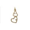 Pendentif Double Coeur OZ Plaqué Or