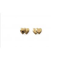 Boucles d'oreilles Double Coeurs Plaqué Or