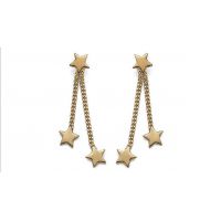 Boucles d'oreilles Pendantes Etoiles En Panpilles Plaqué Or