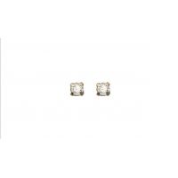 Boucles d'oreilles Boutons Pierre CRISTAL Plaqué Or