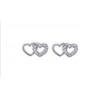 Boucles d'oreilles Coeur OZ Argent 925/1000 Rhodié