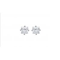 Boucles d'oreilles Oxyde Carrée Argent 925/1000 Rhodié