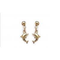 Boucles d'oreilles Dauphins Pendantes Plaqué Or