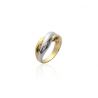 Bague Croisée Plaqué Or deux tons Rhodié