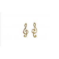 Boucles d'oreilles Clef De Sol Plaqué Or