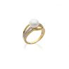 Bague Imit perle OZ Plaqué Or Rhodié