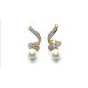 Boucles d'oreilles Pendantes imitation Perle Plaqué Or Rhodié