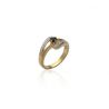 Bague Vintage Pierre Noire Plaqué Or Rhodié