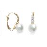 Boucles d'oreilles Dormeuses imitation Perle Plaqué Or OZ Rhodié