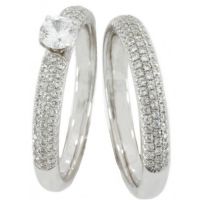 Duo Alliance et Solitaire Or 18 carats et Diamants (0.34+0.80 CTS)