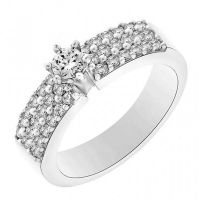 Duo Alliance et Solitaire Or Blanc 9 carats et Diamants (0.75+0.54 CTS)