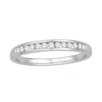 Duo Alliance et Solitaire Or Blanc 9 carats et Diamants (0.15+0.35 CTS)