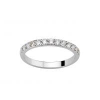 Alliance Demi Tour OR EST or 18 carats et Diamants 11 pierres 0.44 CTS grains