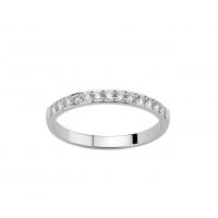 Alliance Demi Tour OR EST or 18 carats et Diamants 13 pierres 0.26 CTS