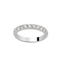 Alliance Demi Tour OR EST or 18 carats et Diamants 10 pierres 1.1 CTS