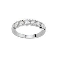 Alliance Demi Tour OR EST or 18 carats et Diamants 7 pierres griffes