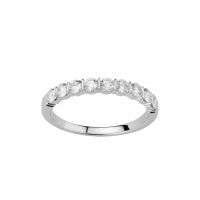 Alliance Demi Tour OR EST or 18 carats et Diamants 9 pierres barette