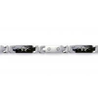 Bracelet Acier et Ruthénium Plat 21 cm